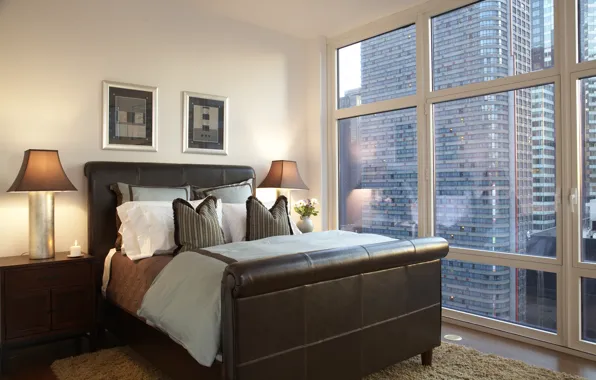 Picture design, style, room, interior, megapolis, bedroom, New York city, Broadway