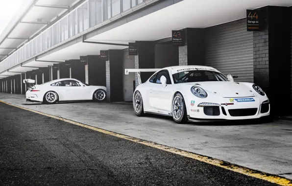 Picture Porsche, Car, Racing, GT3, White, Cup, 991, Carports