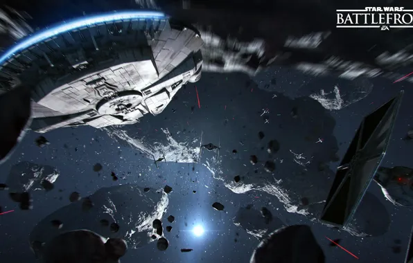 Game, Electronic Arts, DICE, X-Wing, Millennium Falcon, TIE-Fighter, star wars battlefront