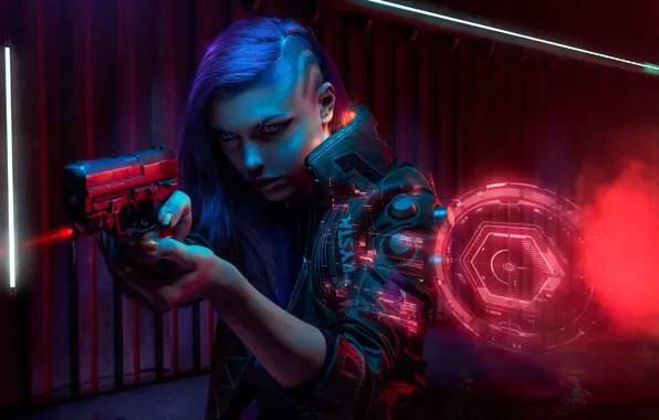 Picture Girl, The game, Art, Cyborg, CD Projekt RED, Cyberpunk 2077, Cyberpunk, Cyberpunk