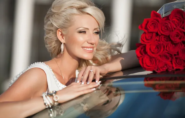 Smile, woman, the bride, wedding