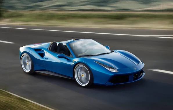 Picture Blue, Ferrari, Spider, 488, Ferrari