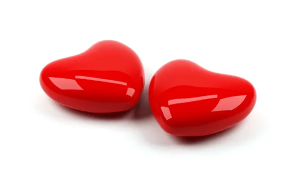 Love, heart, pair, red, two, shiny