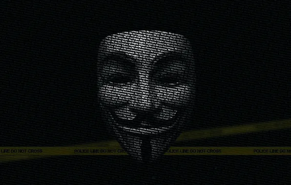 Labels, police, texture, mask, black background, ban, Resistance, hacker