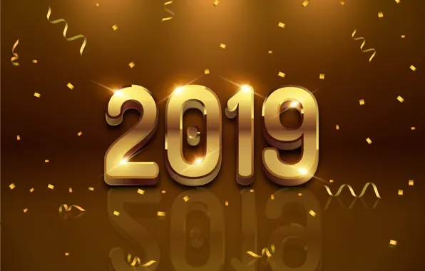 Background, gold, New Year, figures, golden, black, background, New Year