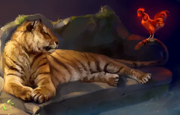 Tiger, cock, by SalamanDra-S
