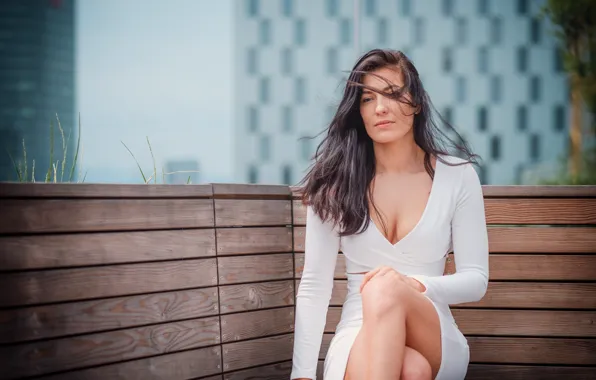 Picture look, the wind, hair, dress, beauty