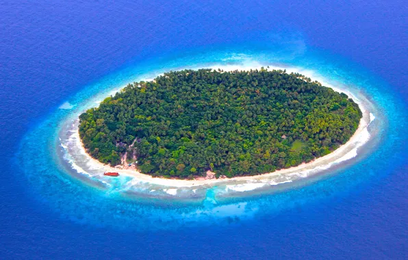 The ocean, island, The Maldives, reef, Maldives