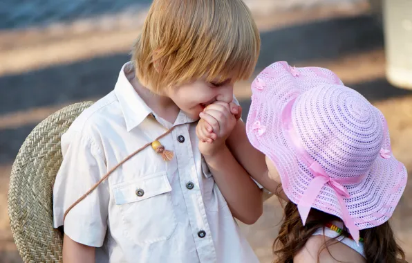 Picture love, children, childhood, romance, child, kiss, love, Valentine