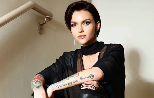Picture actress, tattoo, cutie, short hairstyle, XXX, Ruby Rose, Ruby Rose