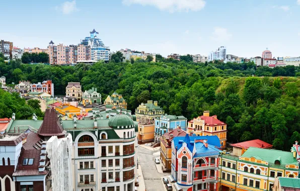 The city, photo, street, home, top, Ukraine, Kiev