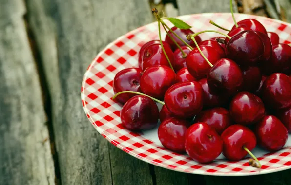 Picture red, nature, cherry, berries, table, Board, Shine, food