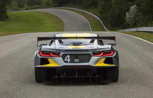 Corvette, Chevrolet, racing car, rear view, 2020, C8.R