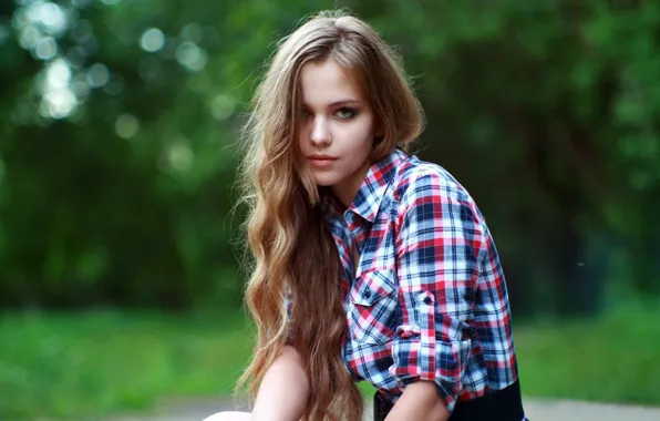 Picture look, girl, sweetheart, hair, shirt, beautiful, Rus