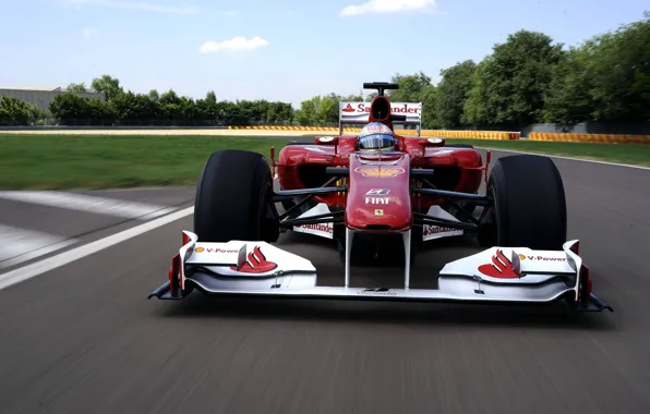 Picture speed, track, Ferrari, Fernando Alonso, Fernando Alonso, Ferrari F10, tests 2010