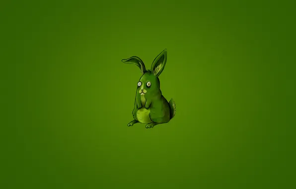 Picture animal, green, hare, minimalism, rabbit, green background, rabbit