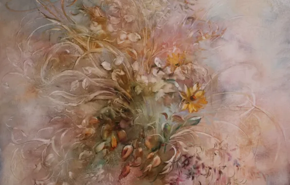 Picture flowers, Still life, Sfumato, gift painting, Petrenko Svetlana
