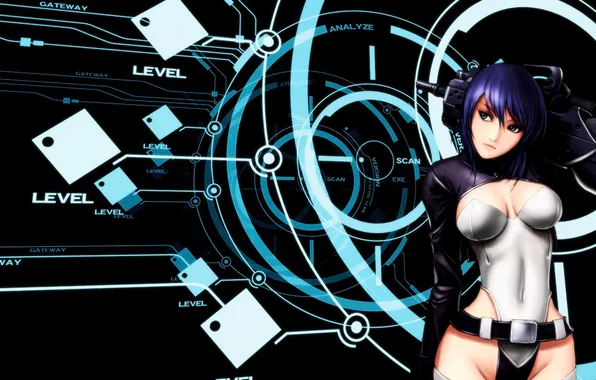 Girl, weapons, Ghost in the shell, The Motoko Kusanagi, 9 Department