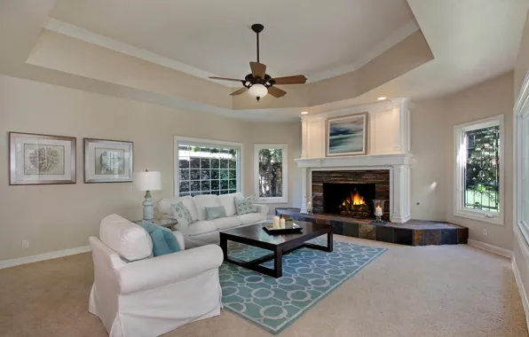 Picture photo, Design, Chair, Sofa, Carpet, The ceiling, Chandelier, Fireplace