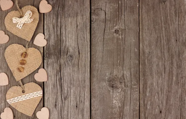 Picture hearts, love, wood, romantic, hearts