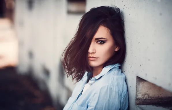 Look, pose, model, portrait, makeup, brunette, hairstyle, shirt