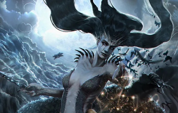 Darkness, magic, hair, art, witch, Outcast Odyssey