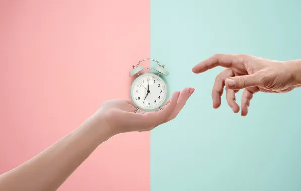 Background, watch, hands, alarm clock