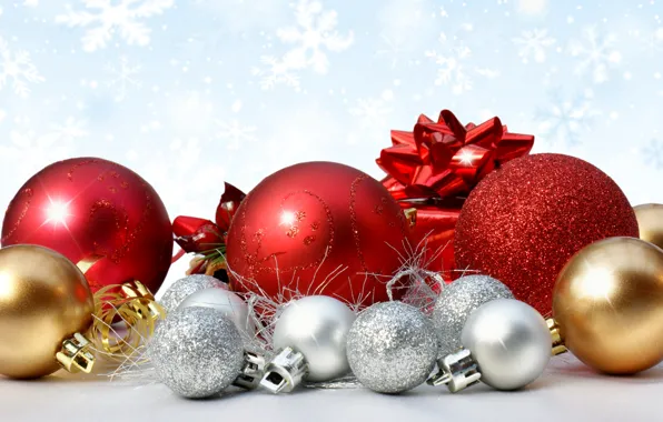 Decoration, snowflakes, balls, Christmas, New year, christmas, new year, happy