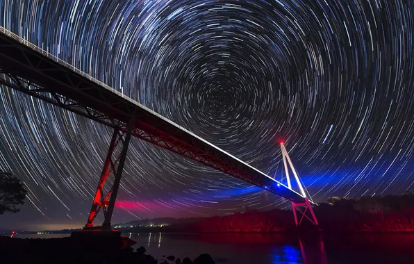 Stars, Australia, Tasmania, Batman Bridge, Tamar River