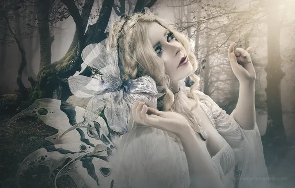 Girl, treatment, blonde, curls