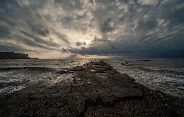 Sea, stones, beauty, horizon, space, Crimea, fishing, sea