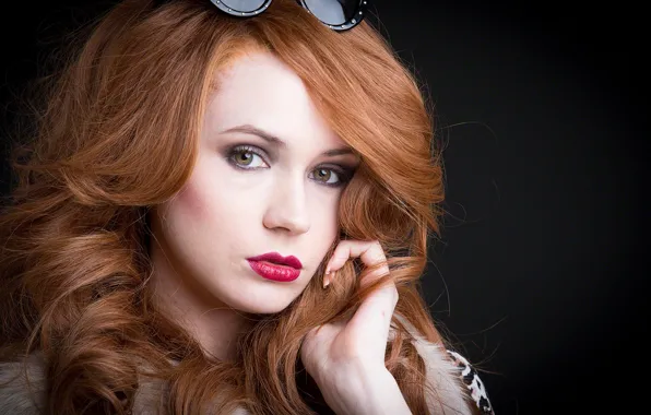 Picture look, girl, face, actress, glasses, beauty, the series, red hair
