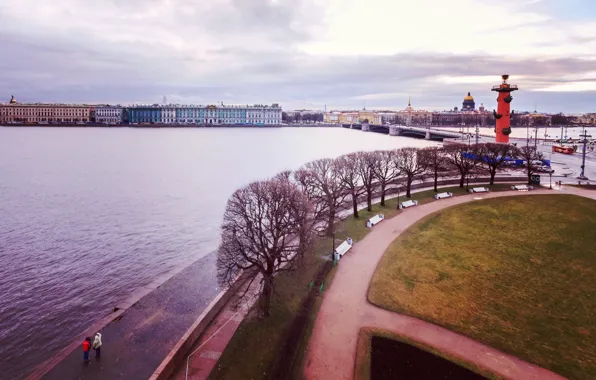 Autumn, clouds, river, Peter, Saint Petersburg, Russia, Russia, SPb