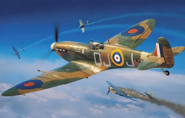 Fighter, UK, Supermarine Spitfire, Raf, Piotr Forkasiewicz, Spitfire Mk.Vb Early