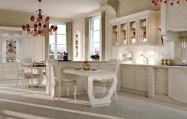 Style, Villa, interior, Italy, kitchen, dining room, dining area, Italian design