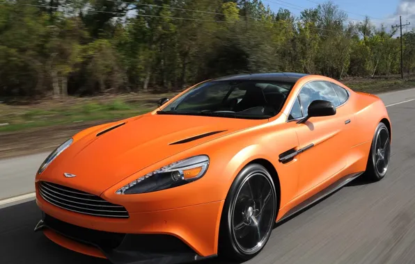 Picture auto, orange, Aston-Martin