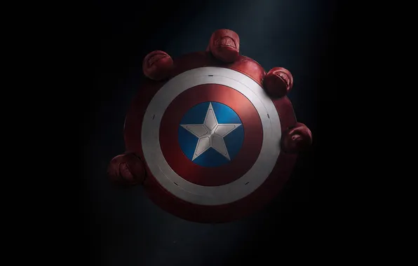 Picture Movies, Captain America, Dark background, 2024 Movies, Captain America: Brave New World, Captain America's shield