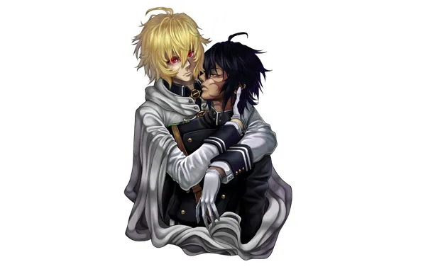 Look, background, guys, Owari no Seraph, The last Seraphim, Yuichiro Hakua, Michaela Hakua