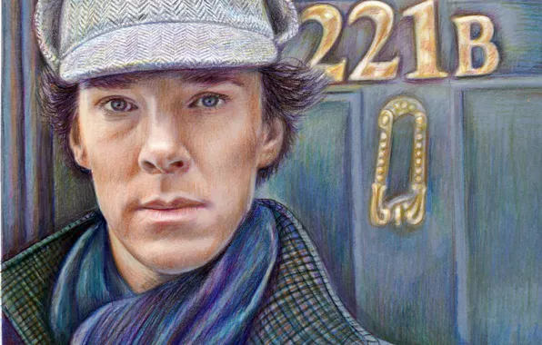 Picture face, male, the series, art, sherlock holmes, benedict cumberbatch, bbc, sherlock