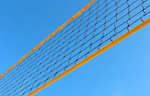 Picture the sky, mesh, the game, volleyball