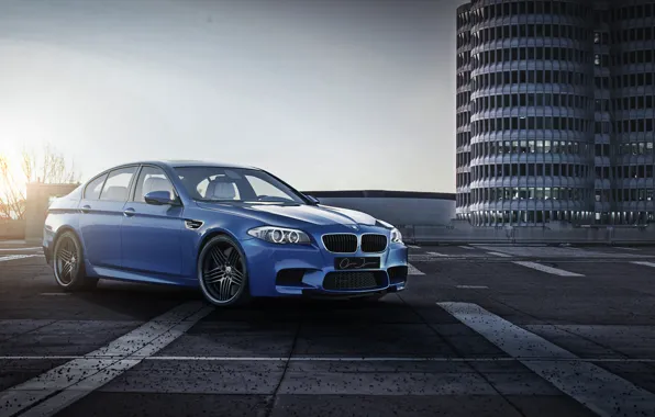 Picture the sky, blue, lights, the building, bmw, BMW, front view, f10