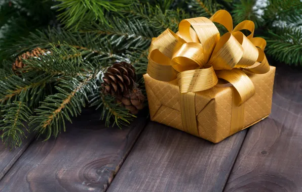 Gift, tree, New Year, Christmas, happy, Christmas, wood, New Year