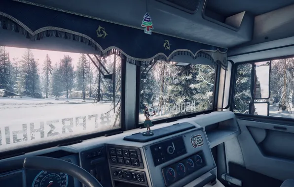 HDR, Winter, Snow, Truck, Game, Trees, Cold, Natur