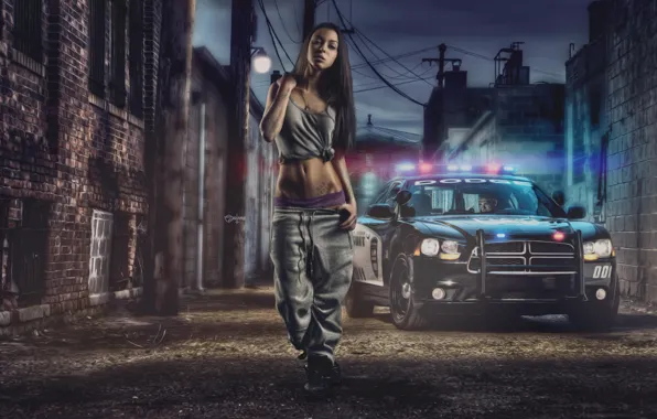 Girl, Dodge, Car, Police, View, Hair, Swag, Prime