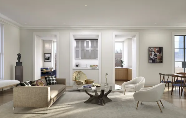 Wallpaper design, style, interior, city apartment, living space