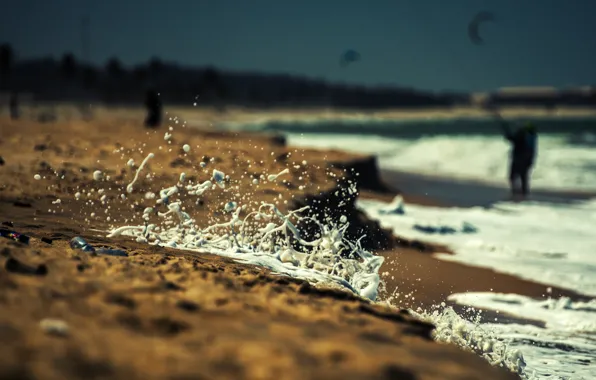 Picture foam, squirt, shore, surf