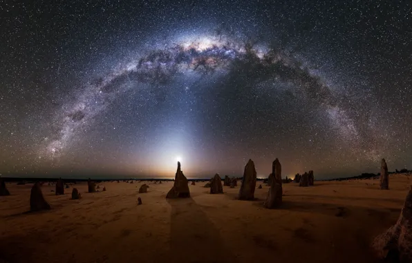 Picture The moon, Australia, The milky way, Moon, Australia, Milky Way, Michael Goh, zodiac light