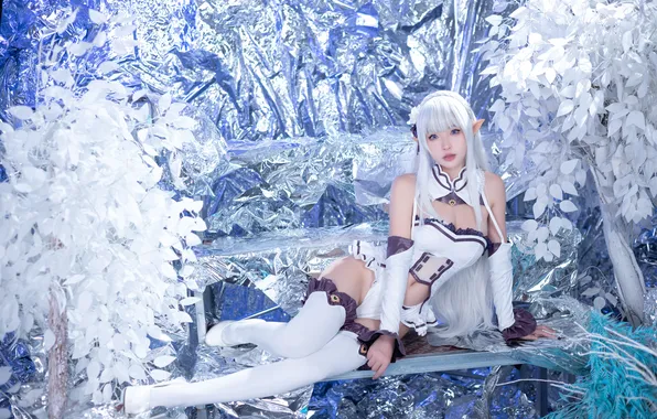 Picture model, women, cosplay, asian, Emilia, Shimizu Yuno, Qing Shui You Nai