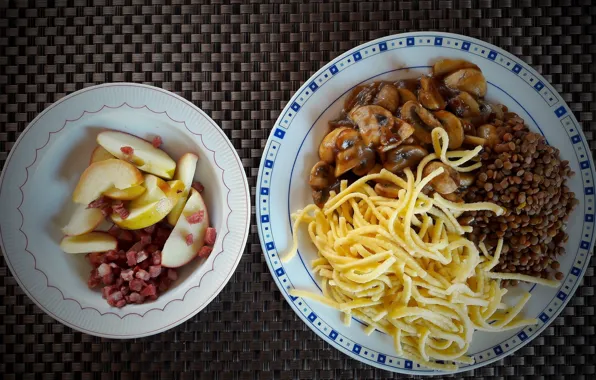 Food, plates, meals