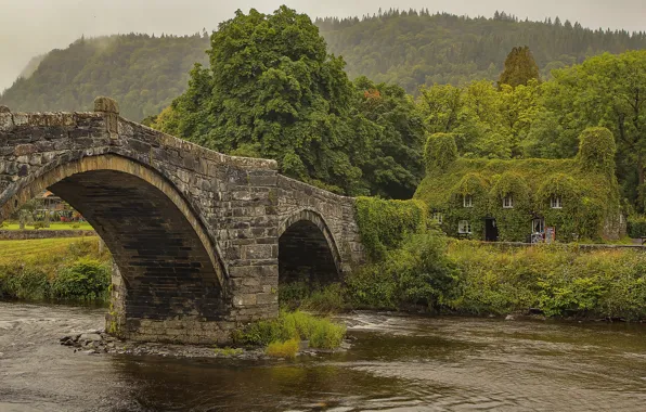 Bridge, river, Wales